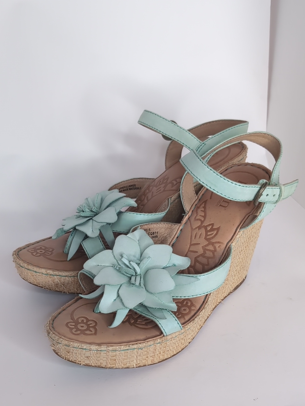 Born Nectar Leather Wedge Sandals 9